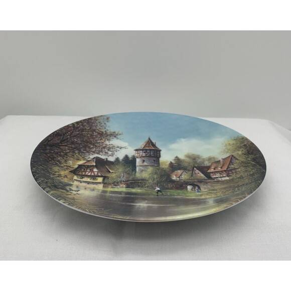At The Water Tower Collector Plate COA and Box 1992 Helmut Glossl Artist Germany - Picture 7 of 14